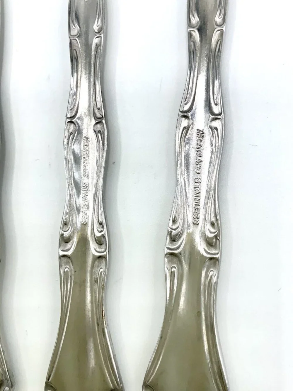Vtg Oneida Stainless Salad Fork Tea Spoon Northland Carlyle Flatware Korea 8 Pc